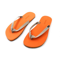 Hermes Orange Rubber Flip-Flops