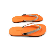 Hermes Orange Rubber Flip-Flops