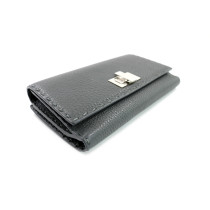 Fendi Graues Lederportemonnaie