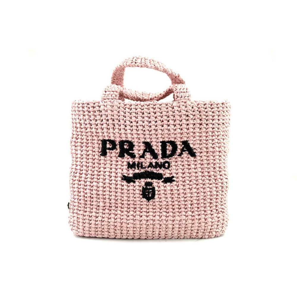 Prada Tote Bag Rafia Rosa
