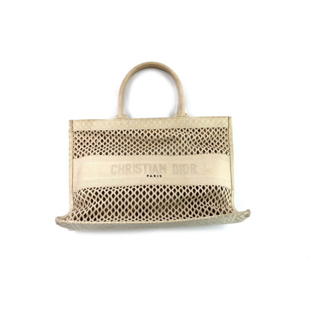 Dior Book Tote Medio Rafia Beige