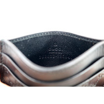 Gucci Kartenetui Schwarzes Leder