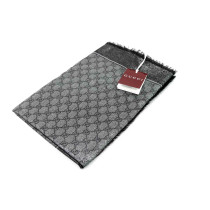 Gucci Wollschal Schwarz, Grau und Lurex