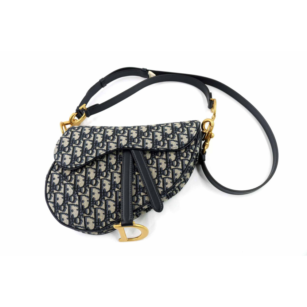 Dior Oblique Blue Jacquard Saddle Shoulder Bag