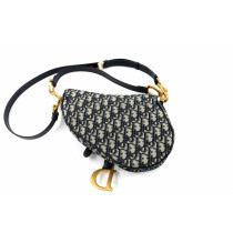 Dior Saddle Tela Oblique Blu