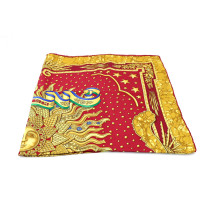 Hermès Foulard en Soie Rouge et Jaune
