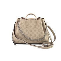 Louis Vuitton Tote Bella Leder Grau Galet