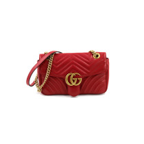 Gucci Marmont Flap Cuir Matelassé Rouge