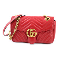 Gucci Marmont Flap Matelassé Leder Rot