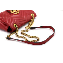 Gucci Marmont Flap Red Matelassé Leather