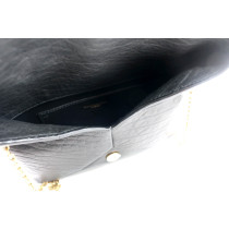 Saint Laurent Envelope Mini Schwarzes Leder