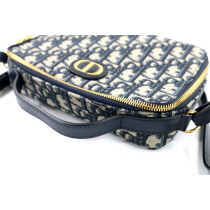 Dior Montaigne Box Tela Oblique Blu