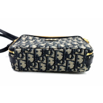 Dior Montaigne Box Tela Oblique Blu