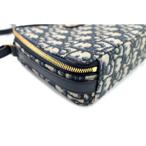 Dior Montaigne Box Tela Oblique Blu
