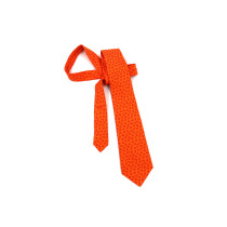 Hermes Cravatta Seta Arancio