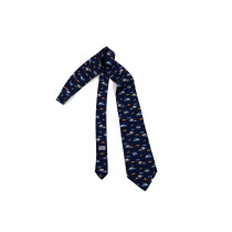 Hermes Cravatta Seta Blu