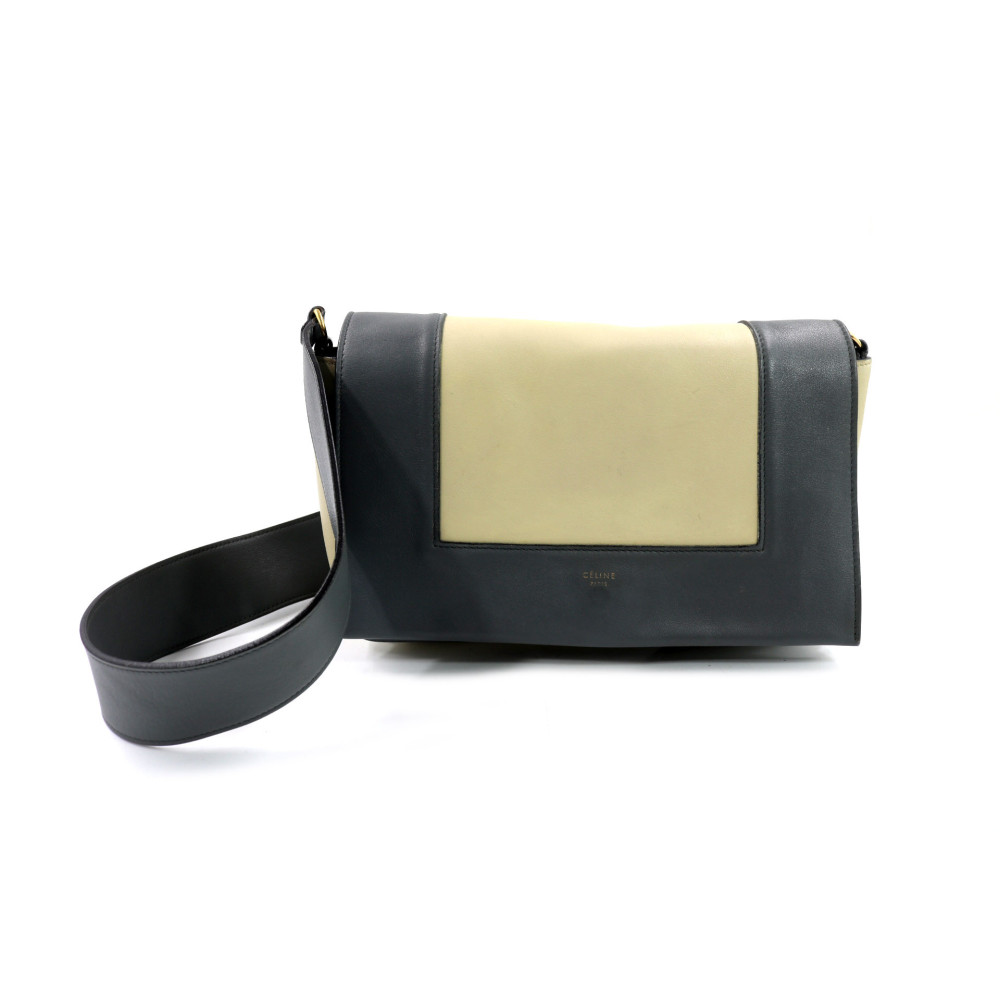 Celine Frame Cuir Gris et Crème