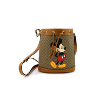 Gucci for Disney Bucket Bag Canvas and Brown Leather