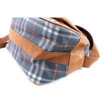 Sac Bandoulière Burberry en Cuir Gris et Marron