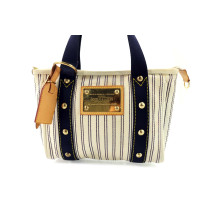 Louis Vuitton White Antigua Tessuto Beige e Blu
