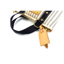 Louis Vuitton White Antigua Tessuto Beige e Blu