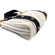 Louis Vuitton White Antigua Tessuto Beige e Blu