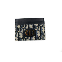 Dior Portacarte Tela Jacquard Blu