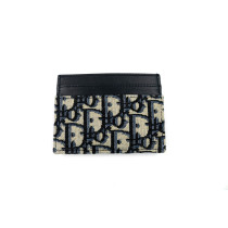 Dior Portacarte Tela Jacquard Blu