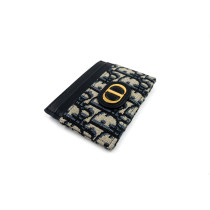 Dior Portacarte Tela Jacquard Blu