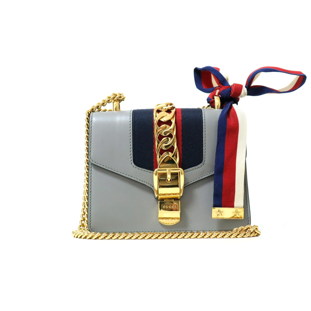Gucci Silvye Mini Pelle Grigia