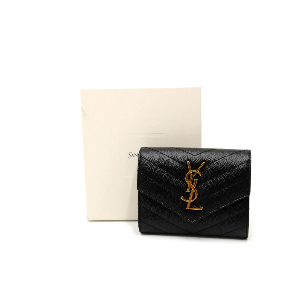 Saint Laurent Portafoglio Cassandre Pelle Nera