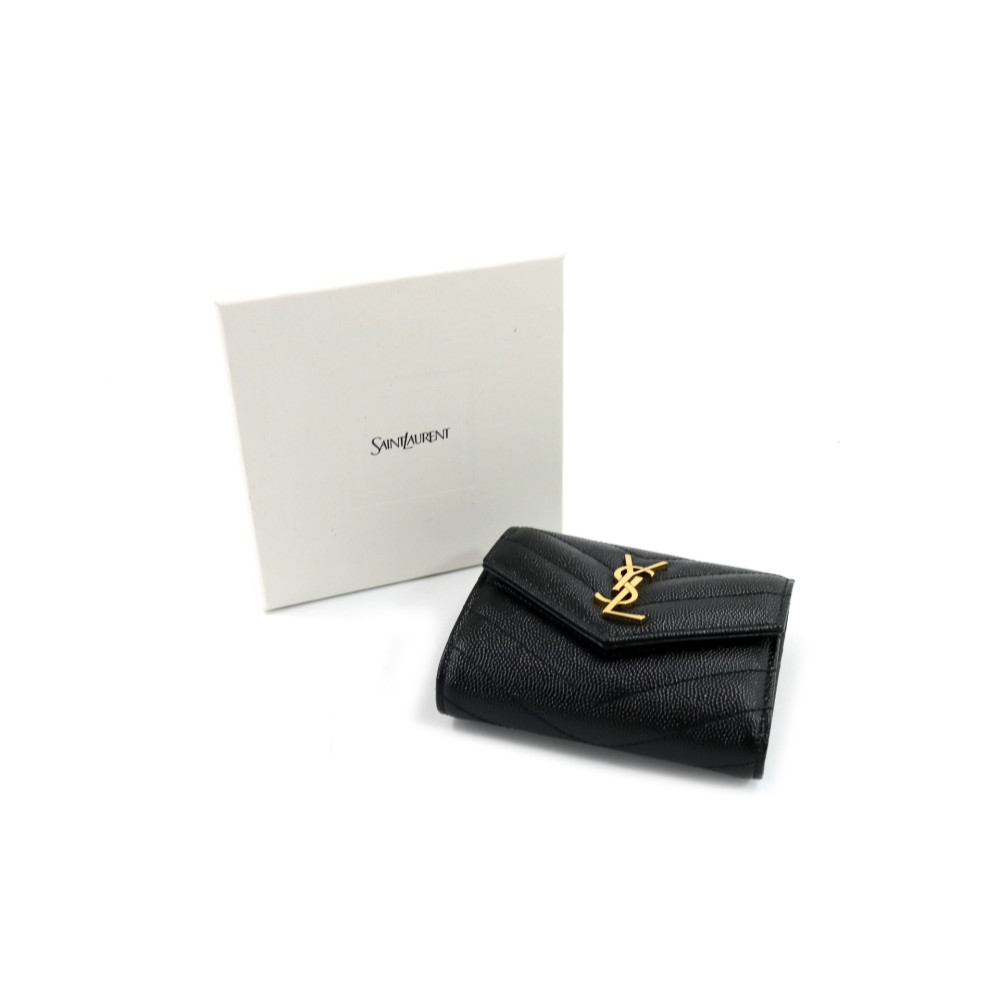 Saint Laurent Portafoglio Cassandre Pelle Nera