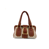 Celine Shopping Tela Triomphe Beige