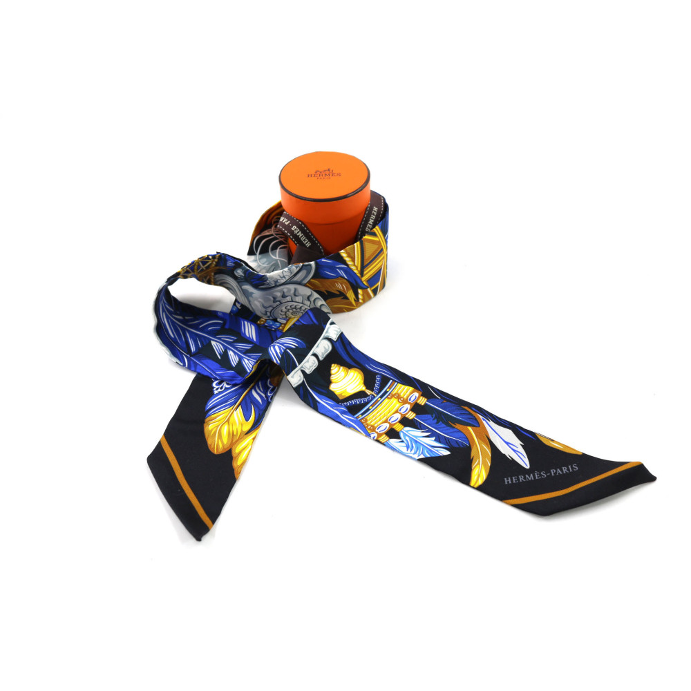 Hermes Twilly Seta Blu e Oro