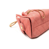 Chanel 25 Mini Suede Corallo