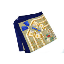 Hermes Foulard Aux Champs Seta Blu