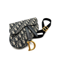 Dior Marsupio Saddle Tela Oblique Blu