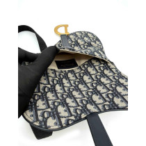 Dior Marsupio Saddle Tela Oblique Blu