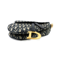 Dior Saddle Tela Jaquard Oblique Blu