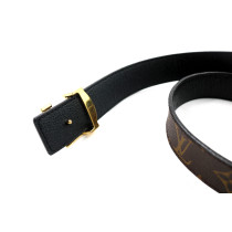 Louis Vuitton Cintura Initiales Reversibile Monogram e Pelle Nera