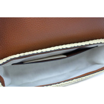 Valentino VLogo Baguette Rafia e Pelle Beige