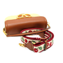 Valentino VLogo Baguette Rafia e Pelle Beige