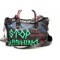Balenciaga City Small Graffiti Pelle Multicolor