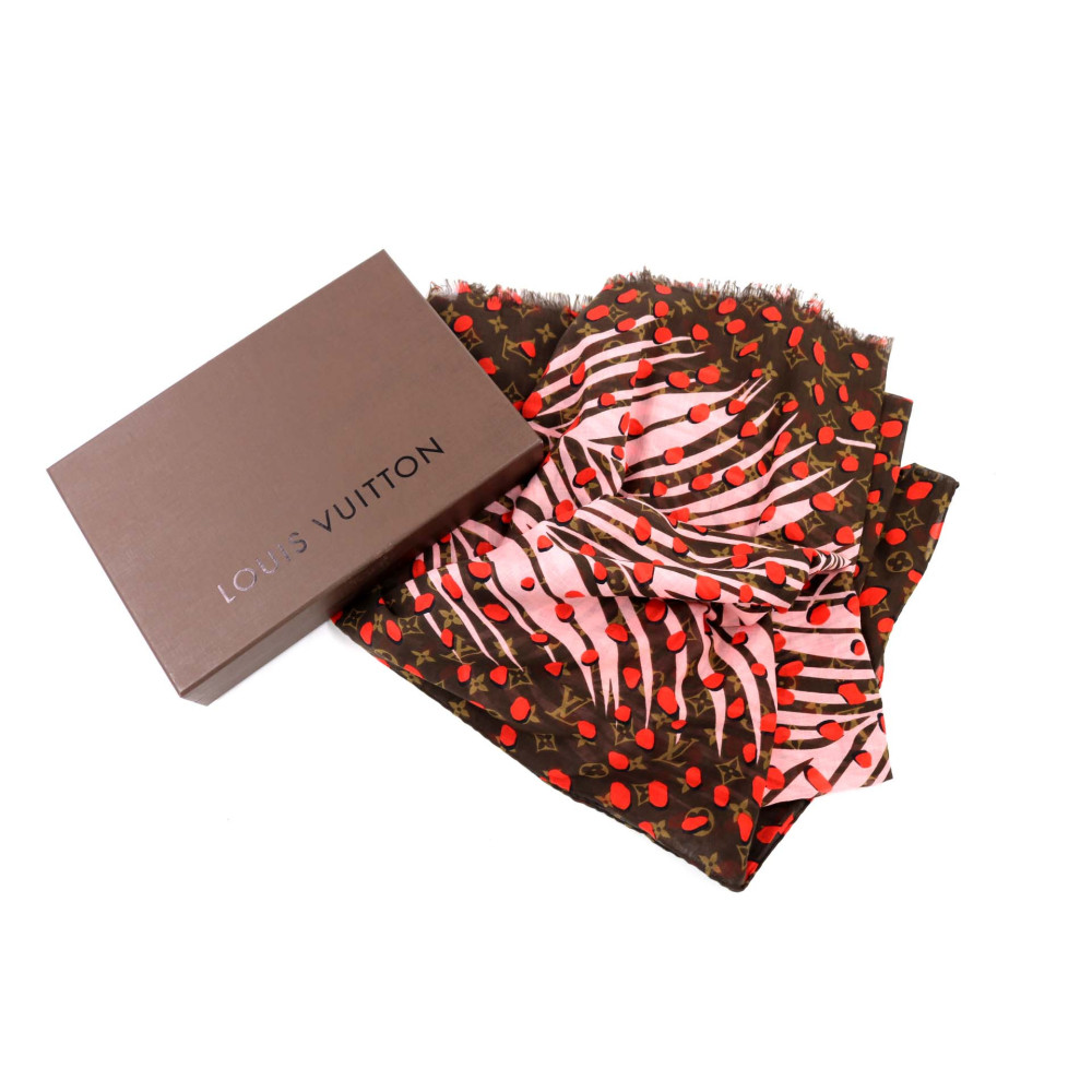Louis Vuitton Foulard Monogram Jungle Cotone Marrone