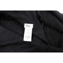 Dior Sciarpa Oblique Lana, Seta e Cachemire Nero