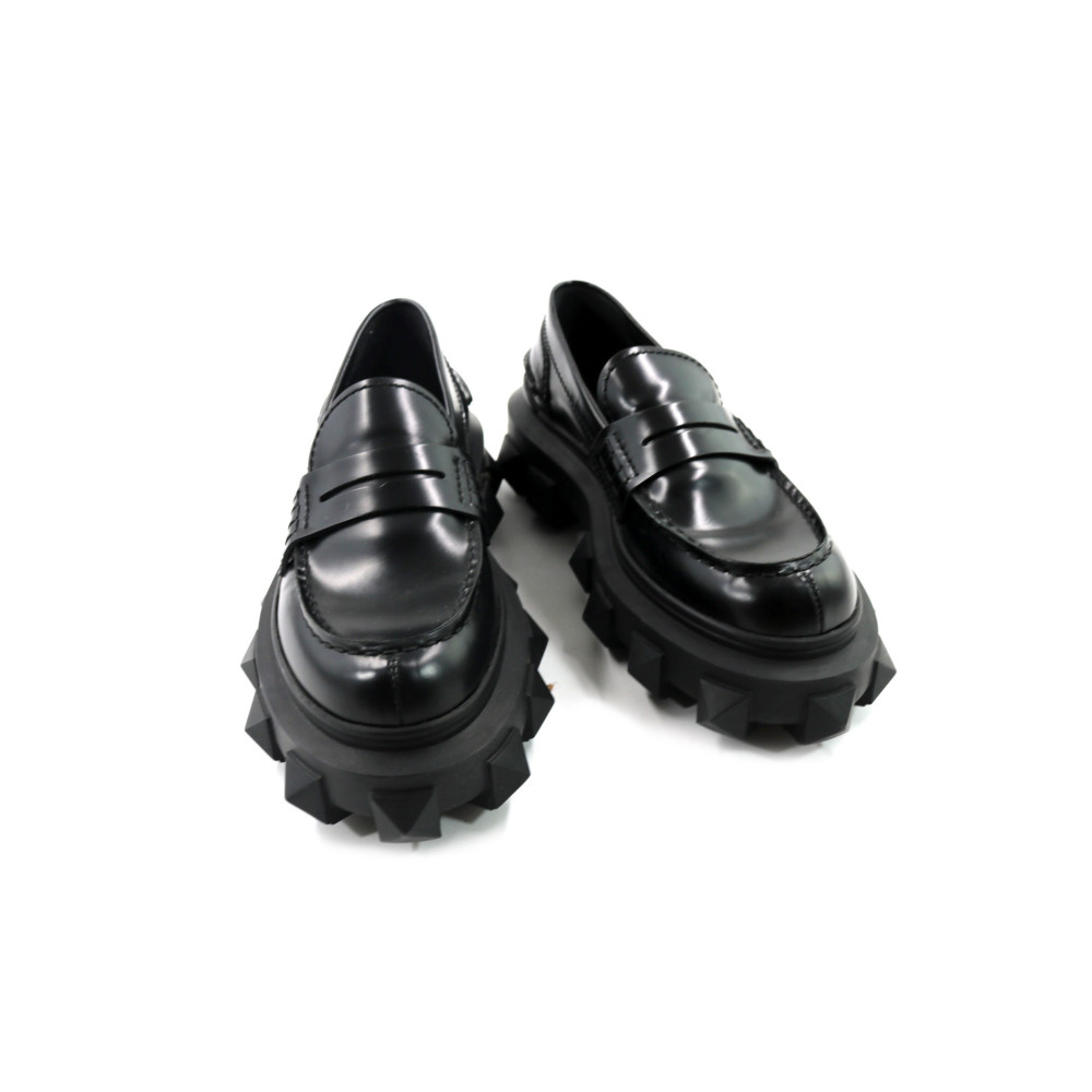 Valentino Mocassini Trackstud Pelle Nera