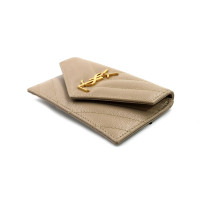 Saint Laurent Portacarte Cassandre Pelle Beige