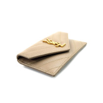 Saint Laurent Portacarte Cassandre Pelle Beige