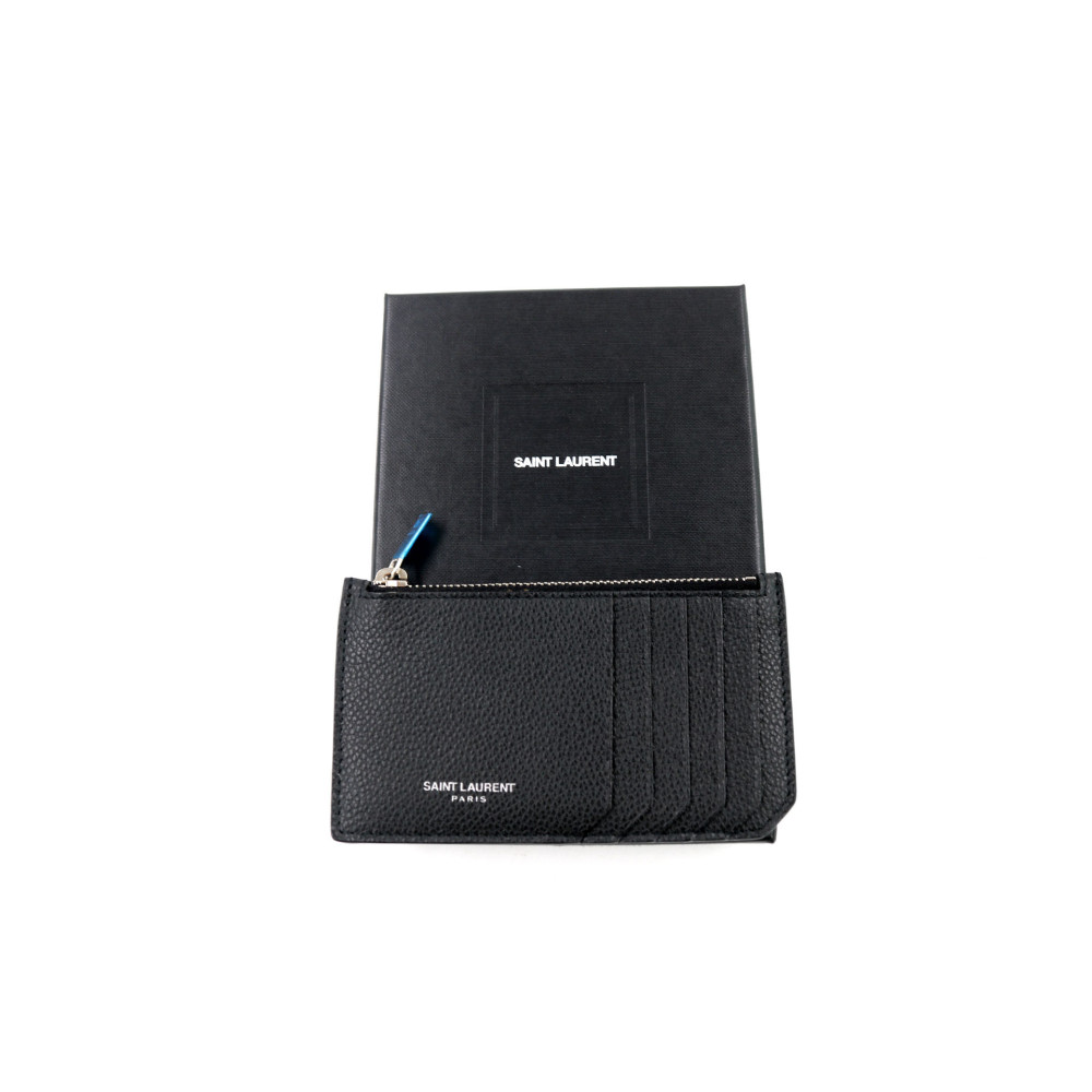Saint Laurent Portacarte Pelle Nera