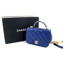 Chanel Flap Bag Carry Around Pelle Blu
